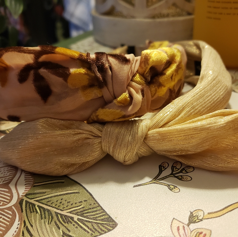 Two cute golden summer fall headbands - Picture 2 of 4
